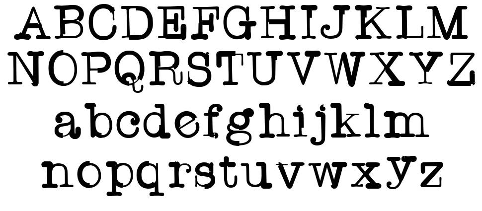 TWriter font specimens