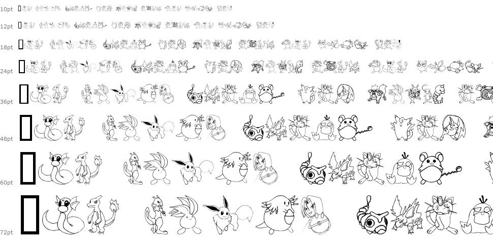 Tyler's Pokemon font Waterfall