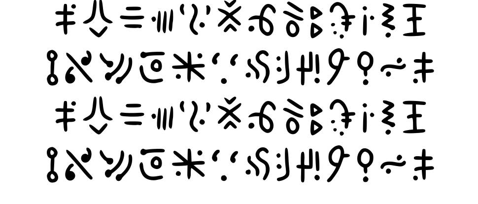 Tyliish písmo Exempláře