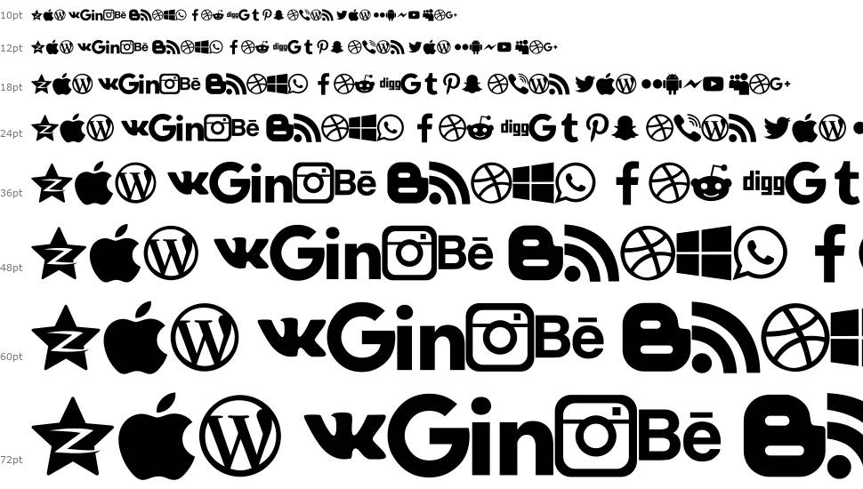 Type Icons шрифт Водопад