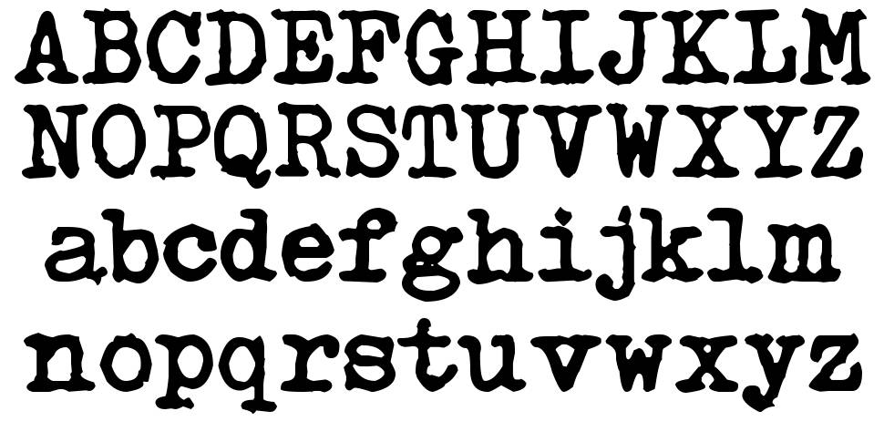 Typetys písmo Exempláře