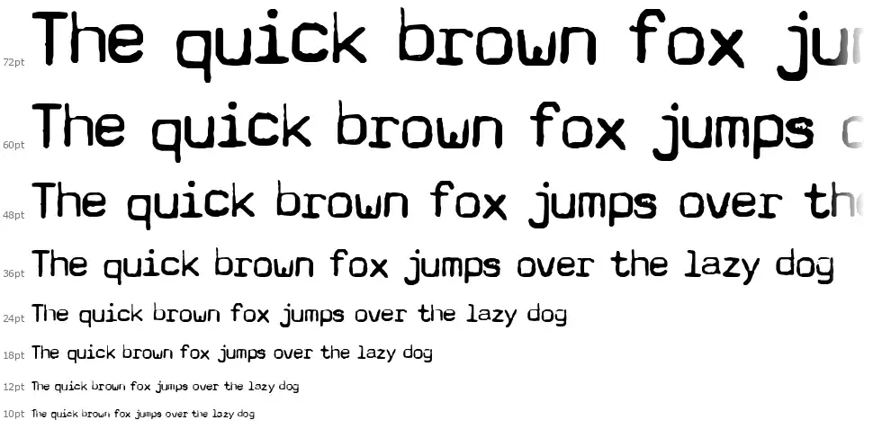 Typewriter - a602font waterfall