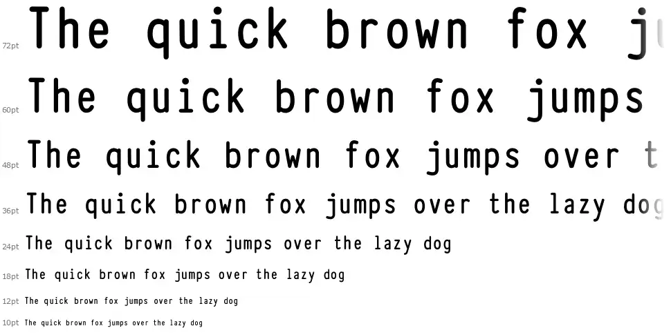 Typewriter Condensedfont waterfall