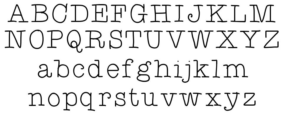Typewriter Hand font specimens