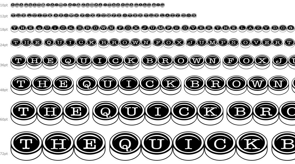Typewriter Keys schriftart Wasserfall