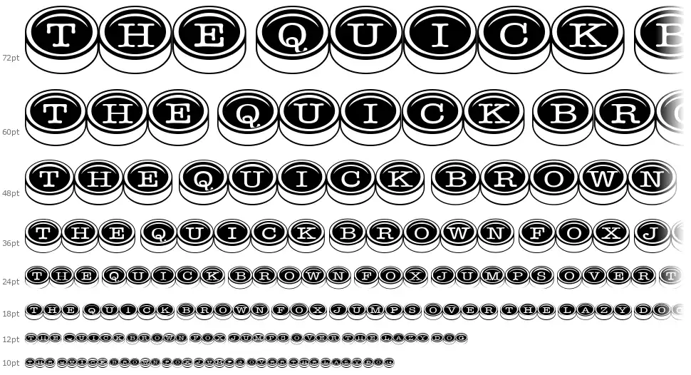 Typewriter Keysfont waterfall