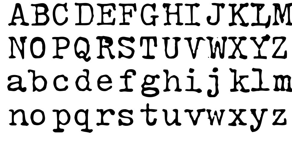 Typewriter Rustic RNH font Örnekler