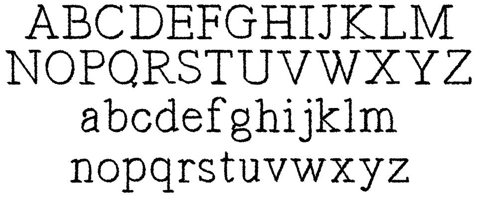 Typist's Pseudonym font specimens