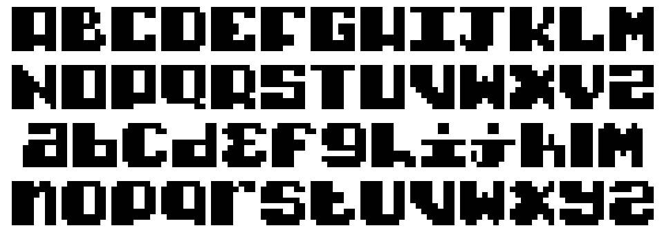 Typo Pixel font specimens