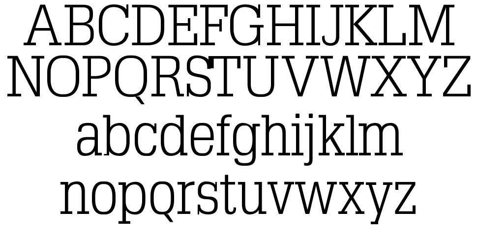 Typo Slab Serif 字形 标本
