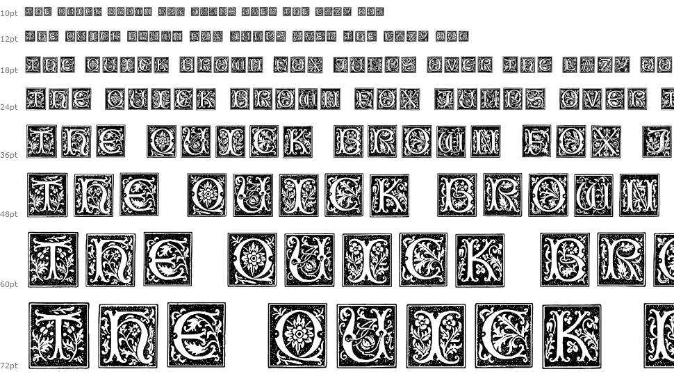 Typographer Woodcut Initials One písmo Vodopád