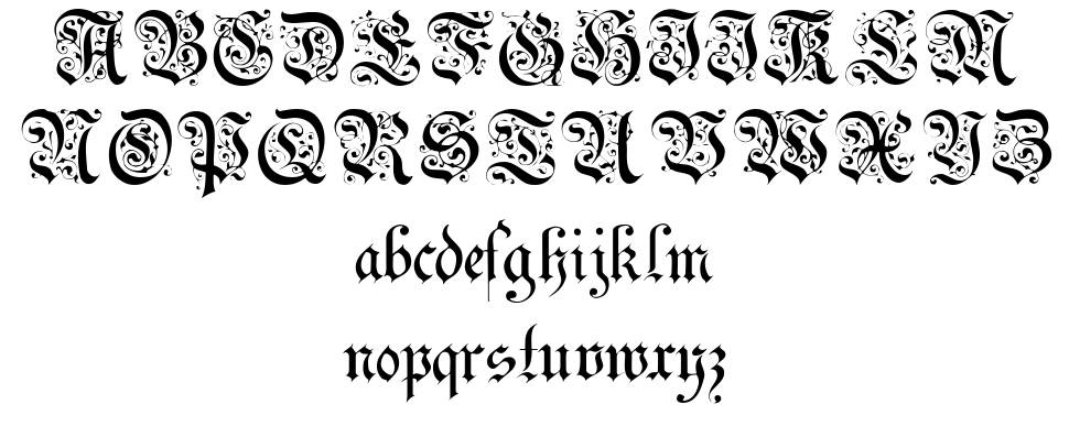 Uechi Gothic písmo Exempláře