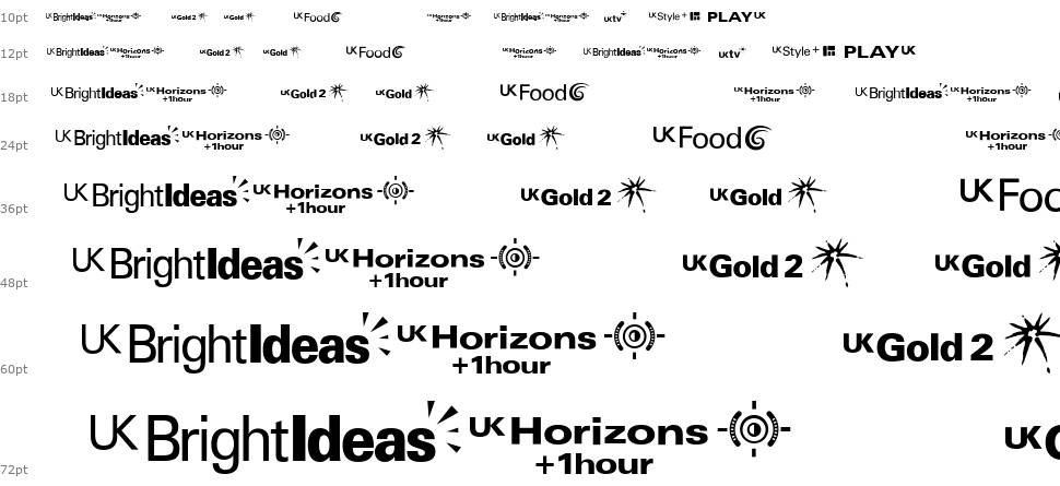 UK TV logos шрифт Водопад