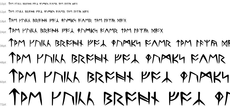 Ultima Runes schriftart Wasserfall