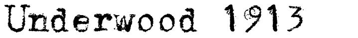 Underwood 1913 字形