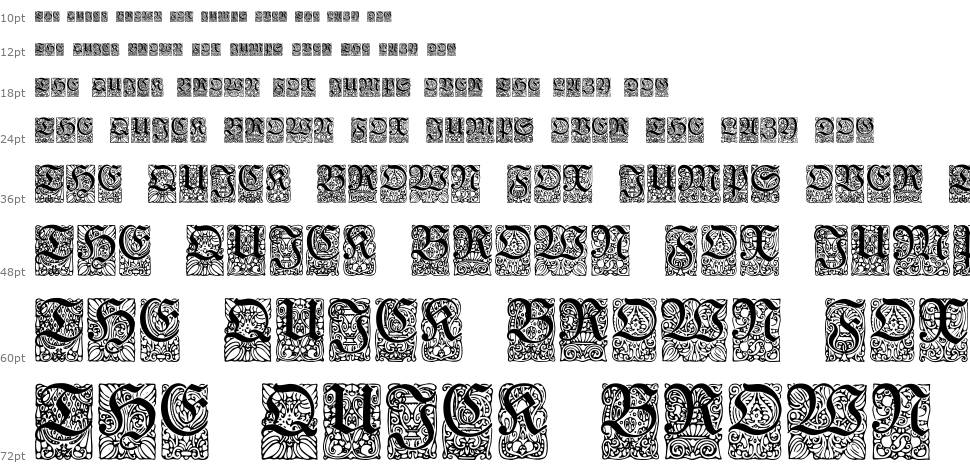 Unger-Fraktur Zierbuchstaben шрифт Водопад