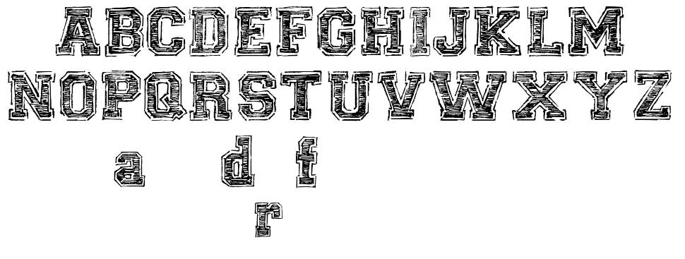 Universal College Draft font specimens