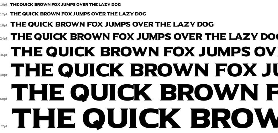 Universal Serif font Waterfall