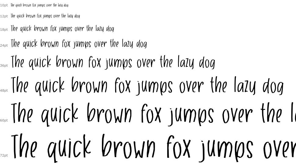 Unlucky Handwriting font Waterfall