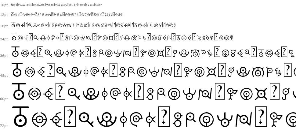 Unown font Şelale