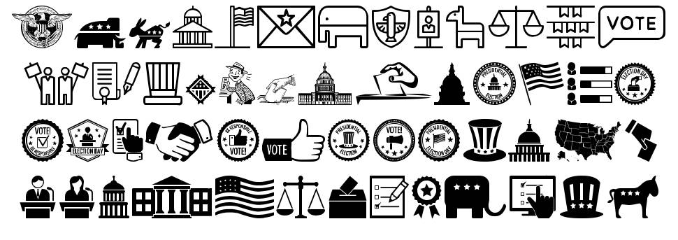 US Election písmo Exempláře