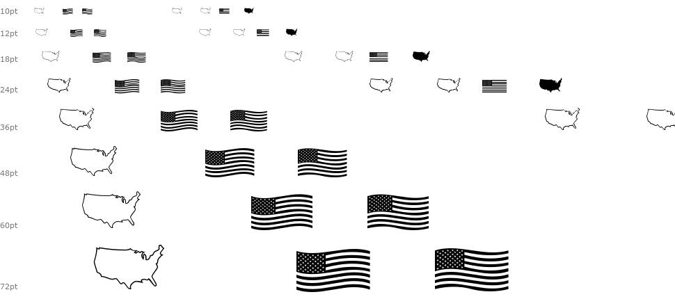 US Flag font Waterfall