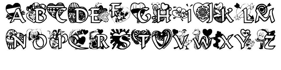 Valentine Hearts 字形 标本