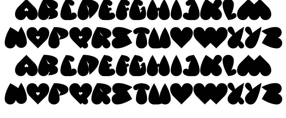 Valentine's day font specimens