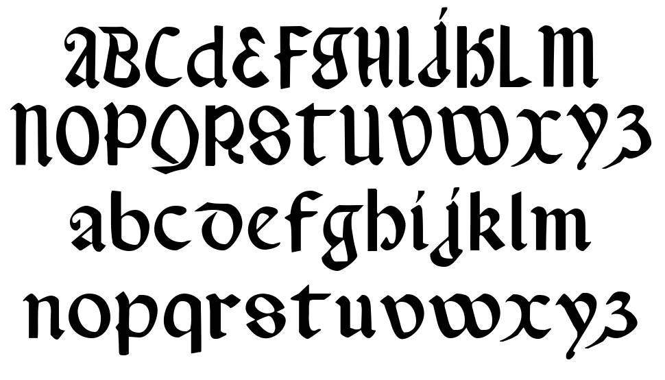 Valerius font specimens