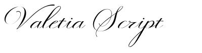 Valetia Script font