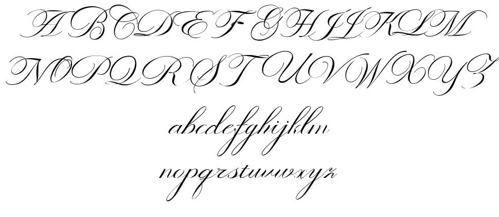 Valetia Script font specimens