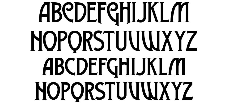 Vallely font specimens