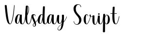 Valsday Script font