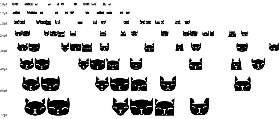 Various Cats 字形 Waterfall