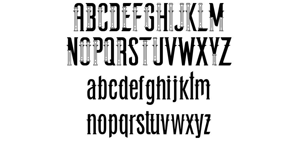 Vastenburg Typeface fonte Espécimes
