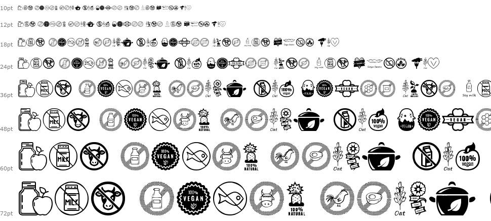 Vegan Icons шрифт Водопад