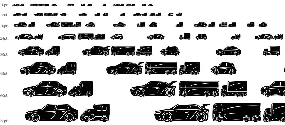 Vehicles font Şelale