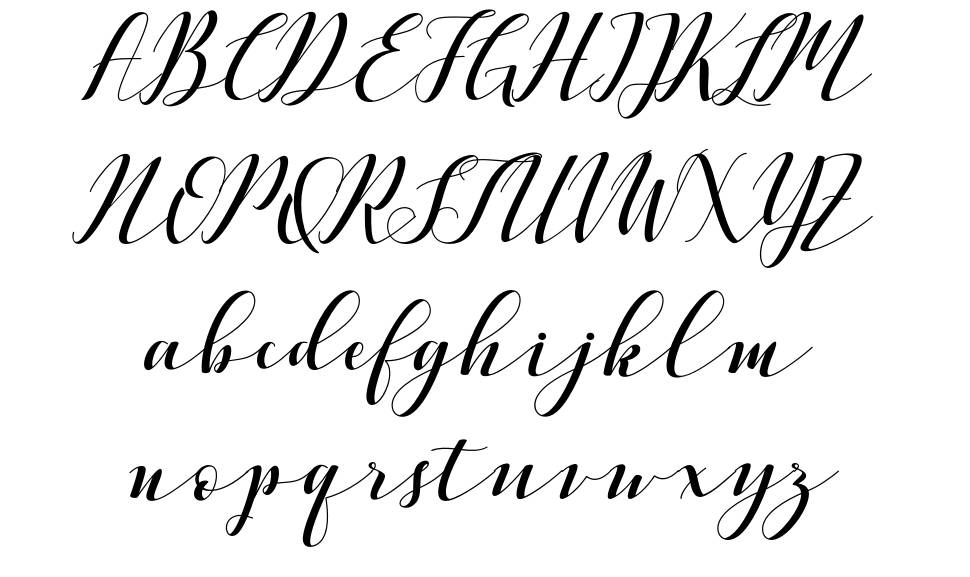 Vellesa Script font specimens