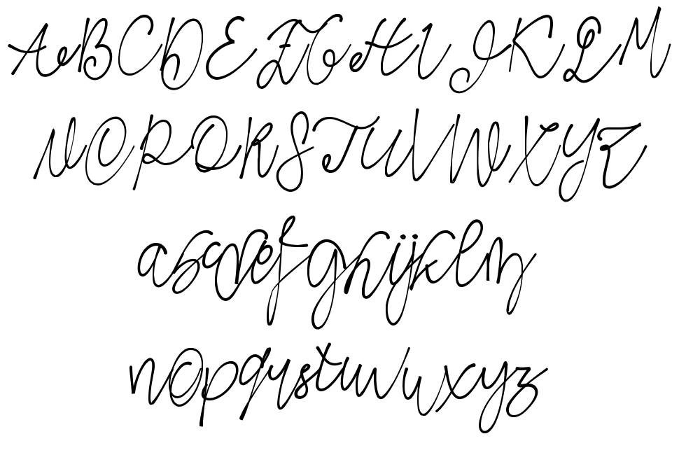 Vender Rustime Script font specimens