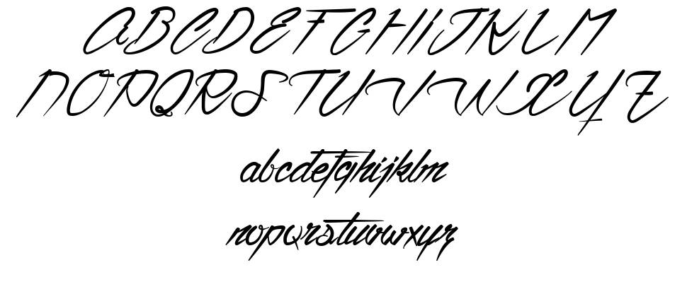 Ventilla Script 字形 标本