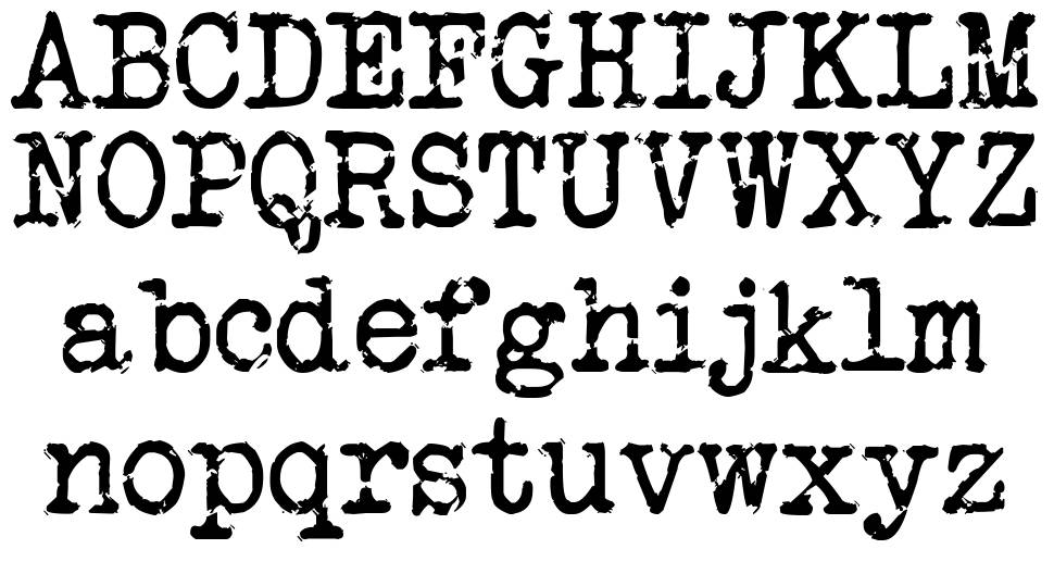 Veteran Typewriter 字形 标本
