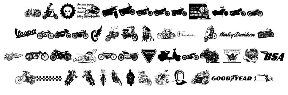 Vintage Motorcycle Club fonte Espécimes
