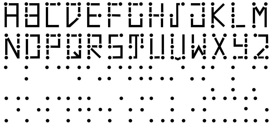 Visual Braille czcionka Okazy