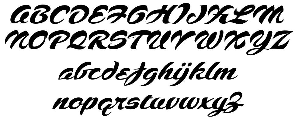 Voodoo Script font Örnekler