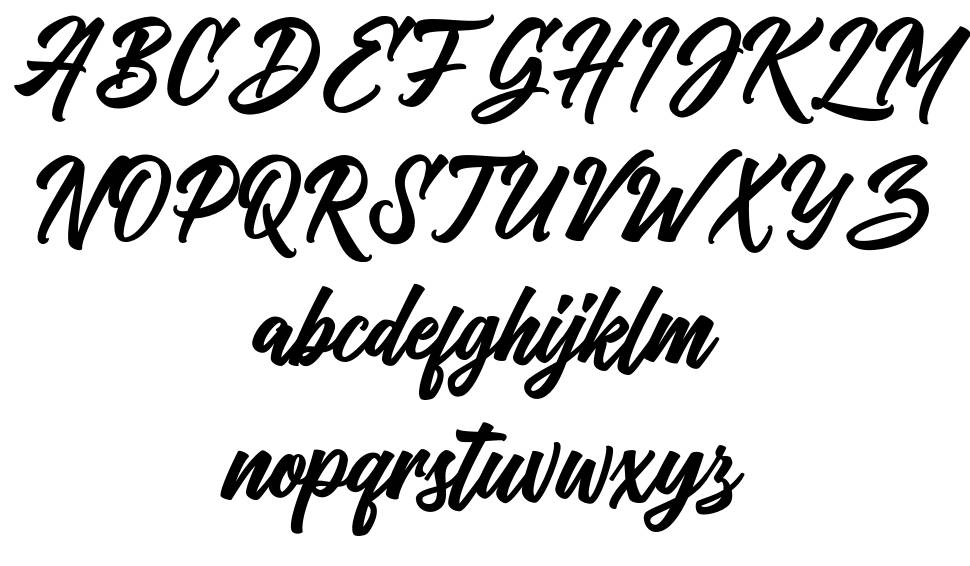 Vriegbe Script font specimens