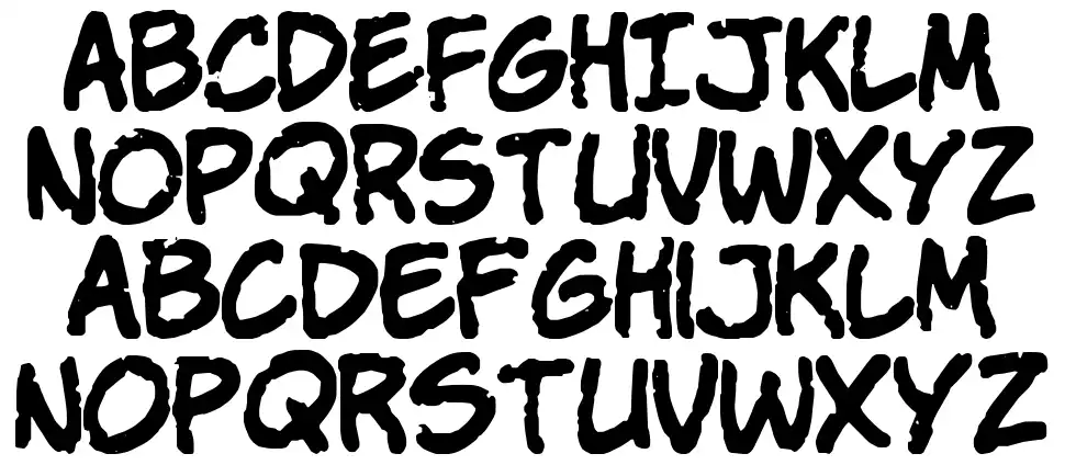 VTC Stressed Handfont specimens