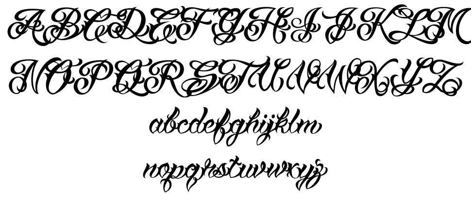 VTC Tattoo Script Two font Specimens