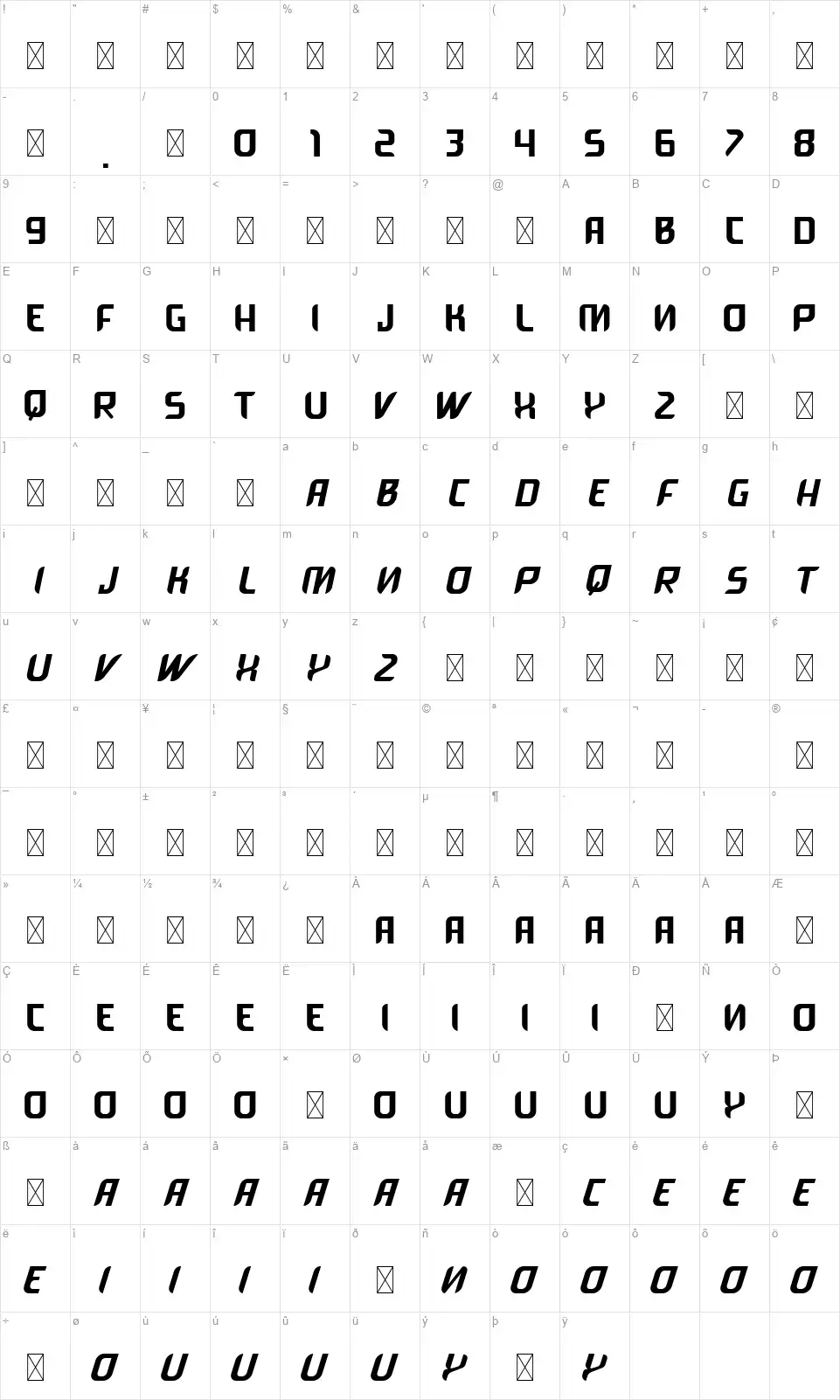 Vtks Smilefont character map