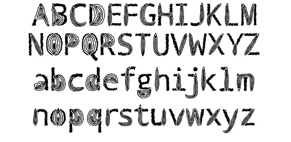 Vulva Typography písmo Exempláře