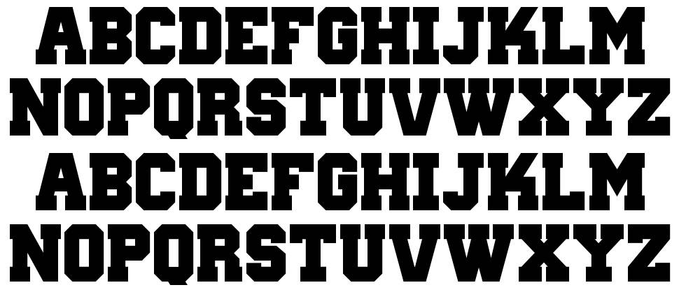 Wanted M54 font specimens